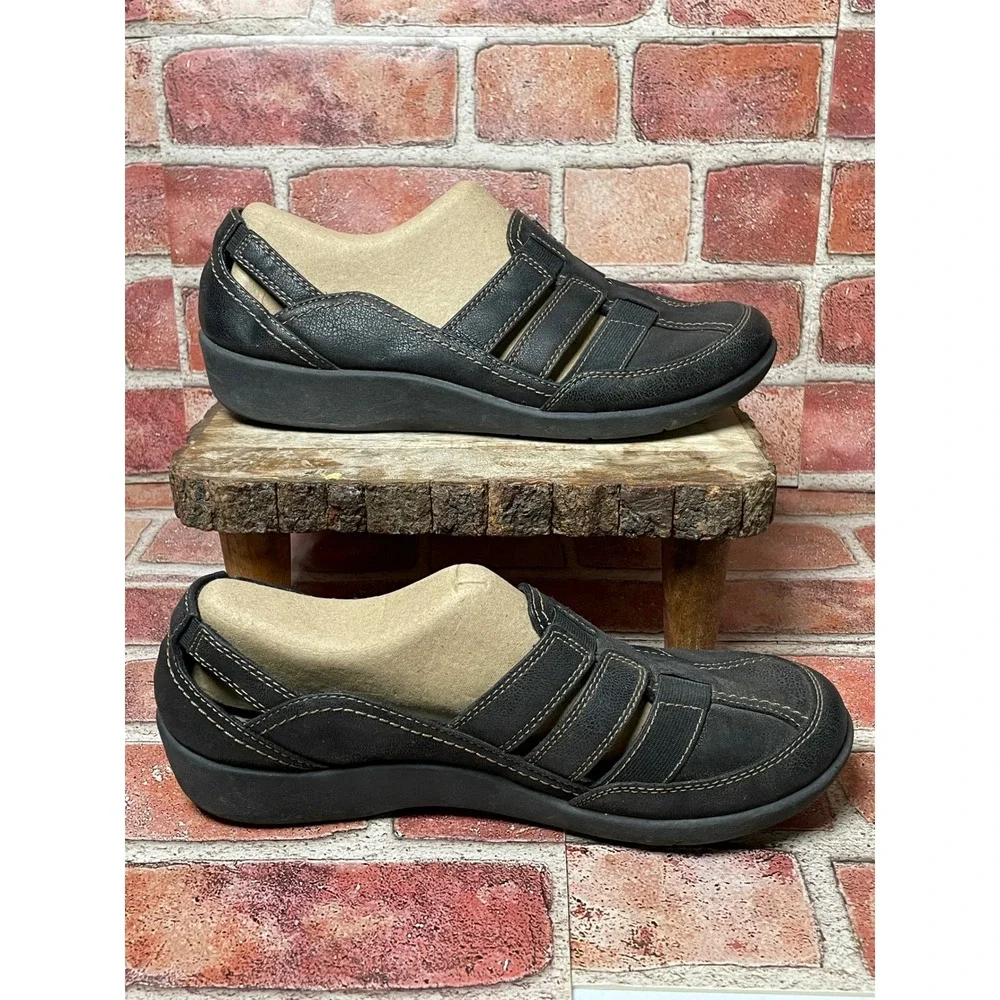Clarks Cloudsteppers Sillian Tino Black Slip On Loafers Womens 9 W Wide 26125891